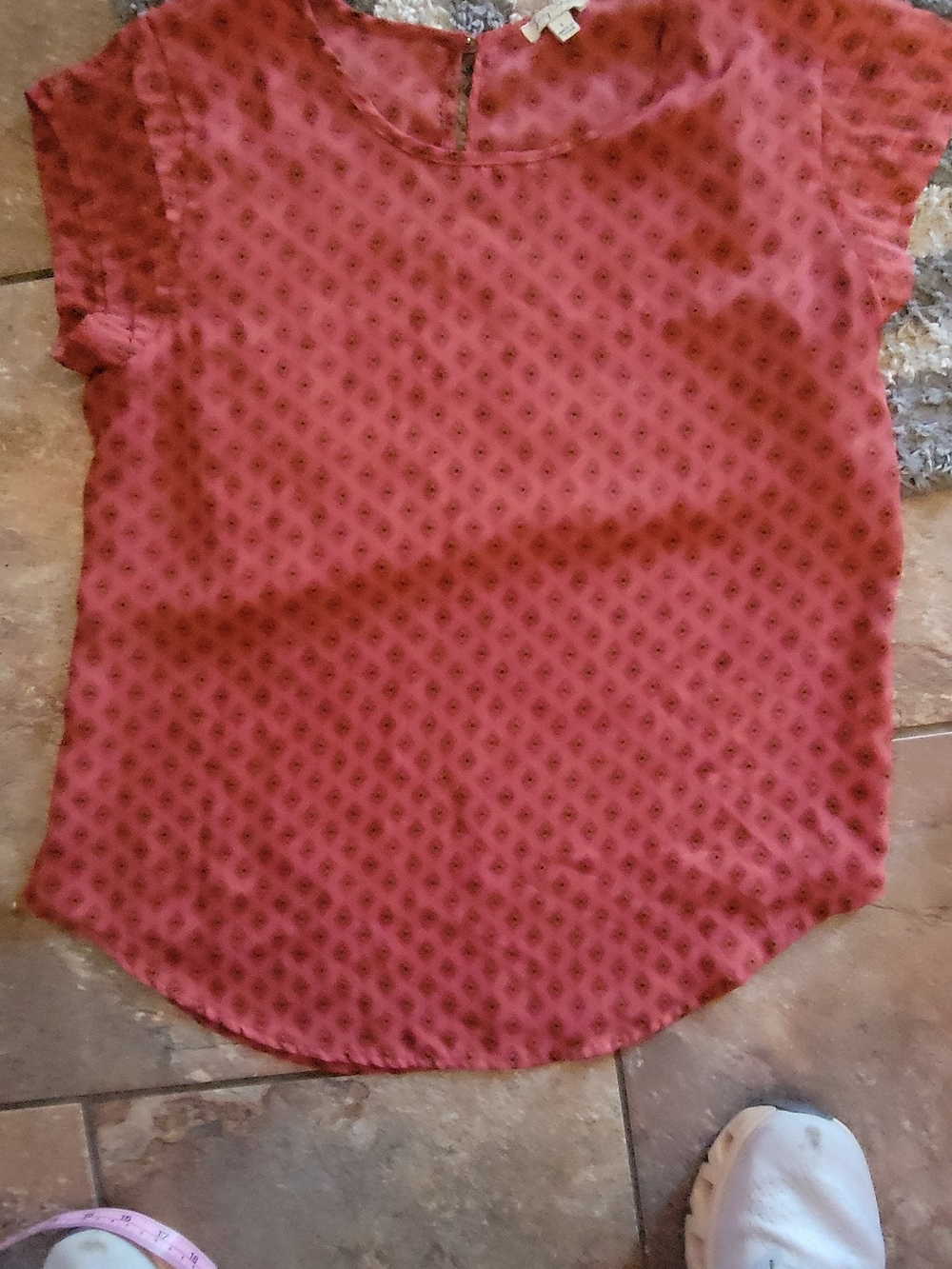 Lilly White Coral Blouse Large